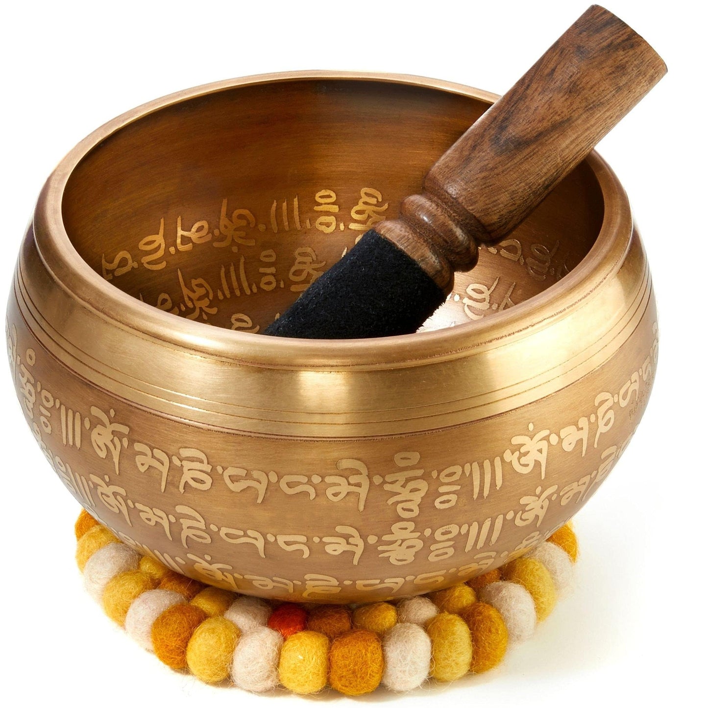 XXL Singing Bowl 850g - 16 cm Large Tibetan Singing Bowl Set with Flail and Singing Bowl Cushion in Lokta Paper Gift Box - Singing Bowl from Tibet