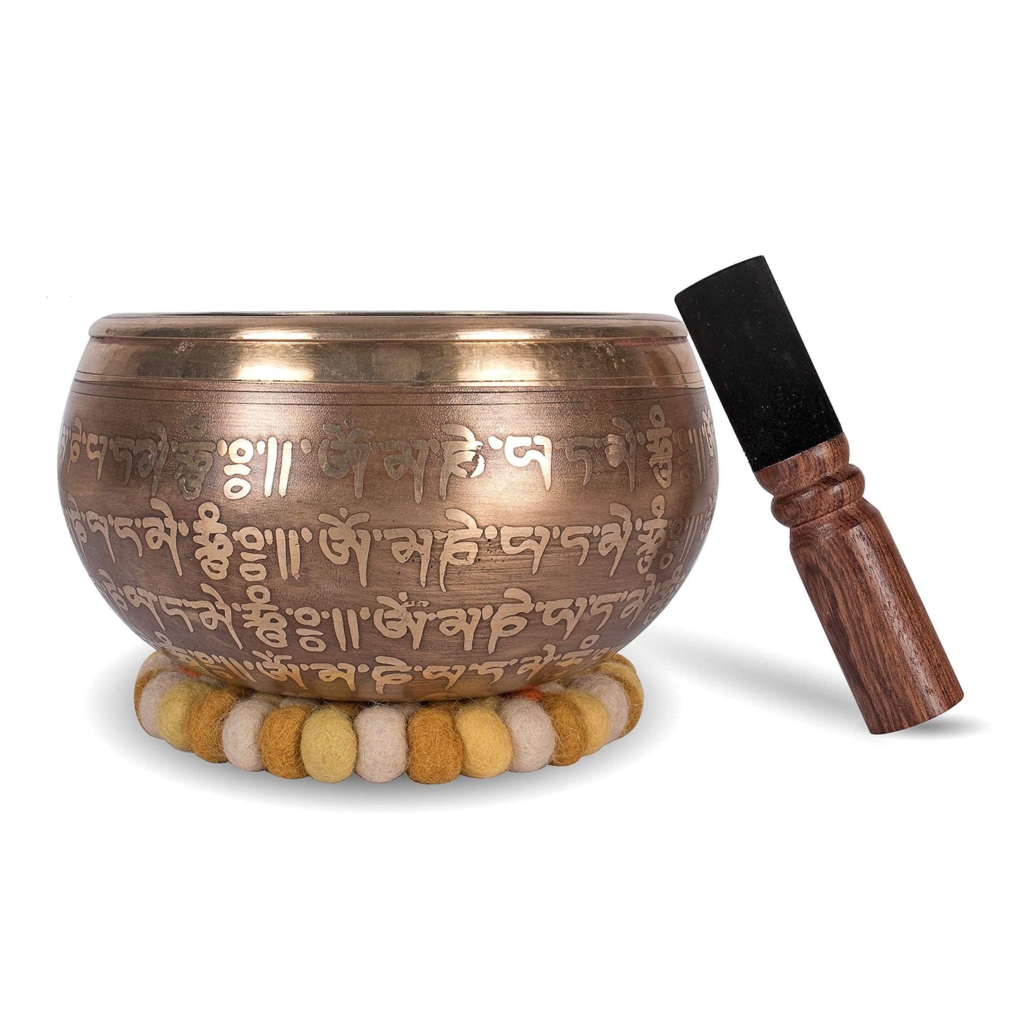 XXL Singing Bowl 850g - 16 cm Large Tibetan Singing Bowl Set with Flail and Singing Bowl Cushion in Lokta Paper Gift Box - Singing Bowl from Tibet