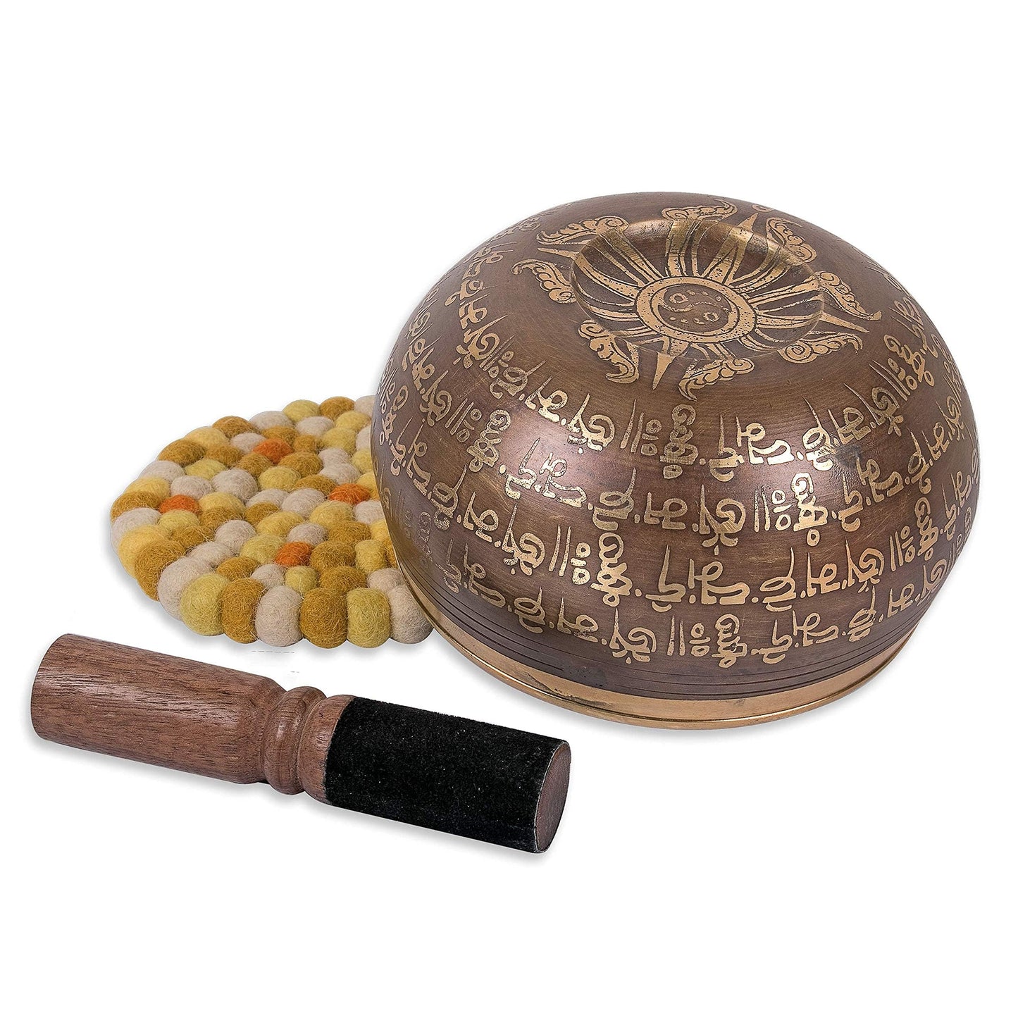 XXL Singing Bowl 850g - 16 cm Large Tibetan Singing Bowl Set with Flail and Singing Bowl Cushion in Lokta Paper Gift Box - Singing Bowl from Tibet